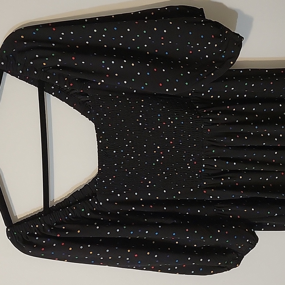 City Chic Black Dress with Colorful Dots - Picture 6 of 12